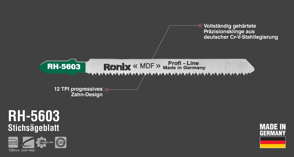 Ronix MDF-Stichsägeblatt 100 mm - 12 TPI