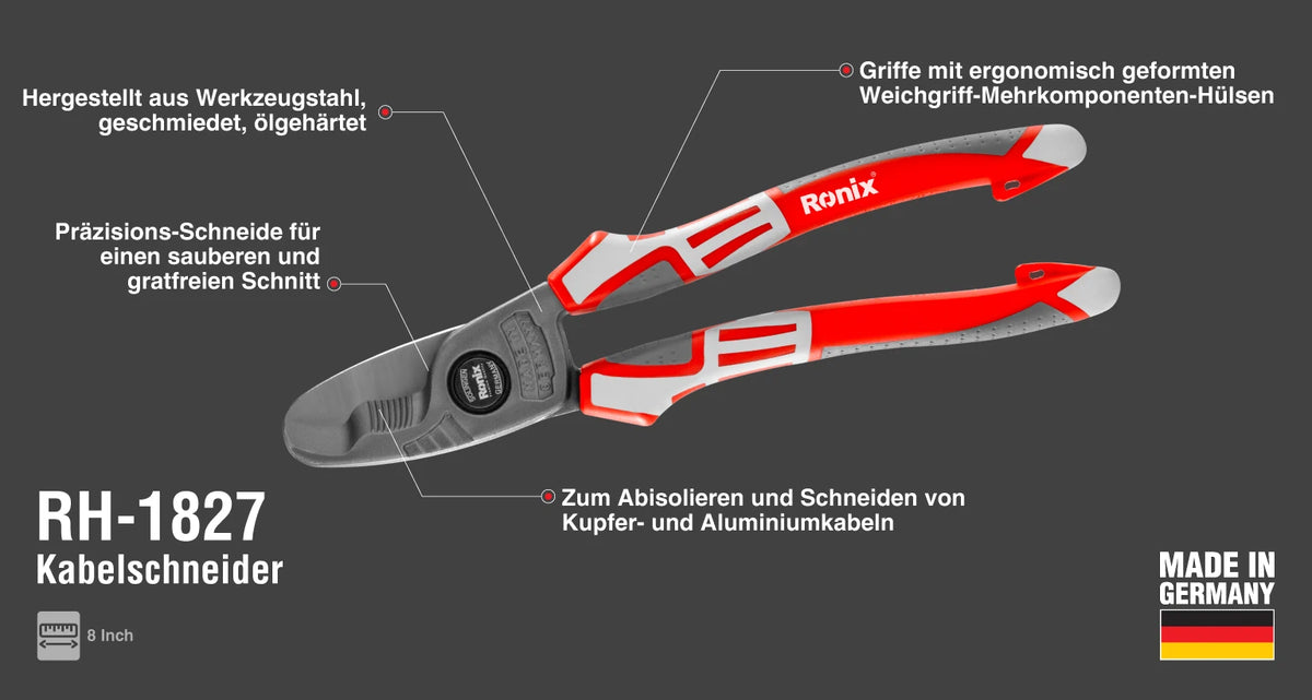 Ronix Kabelzange 8 Zoll Made in Germany