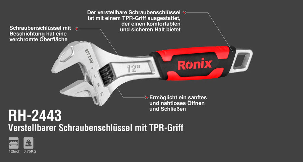 Ronix TPR Griff verstellbarer Schraubenschl ssel 12 Zoll