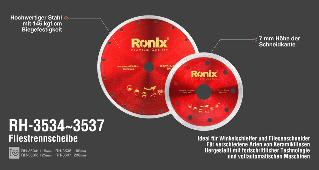 Ronix Fliestrennscheibe 230 x 22,2 x 7 mm