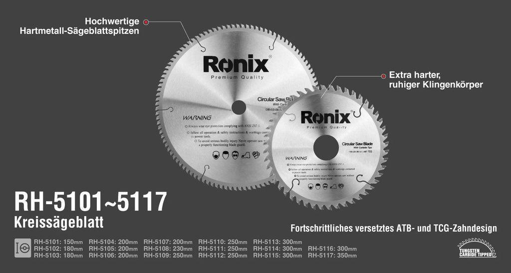 Ronix Kreissägeblatt 180x42T