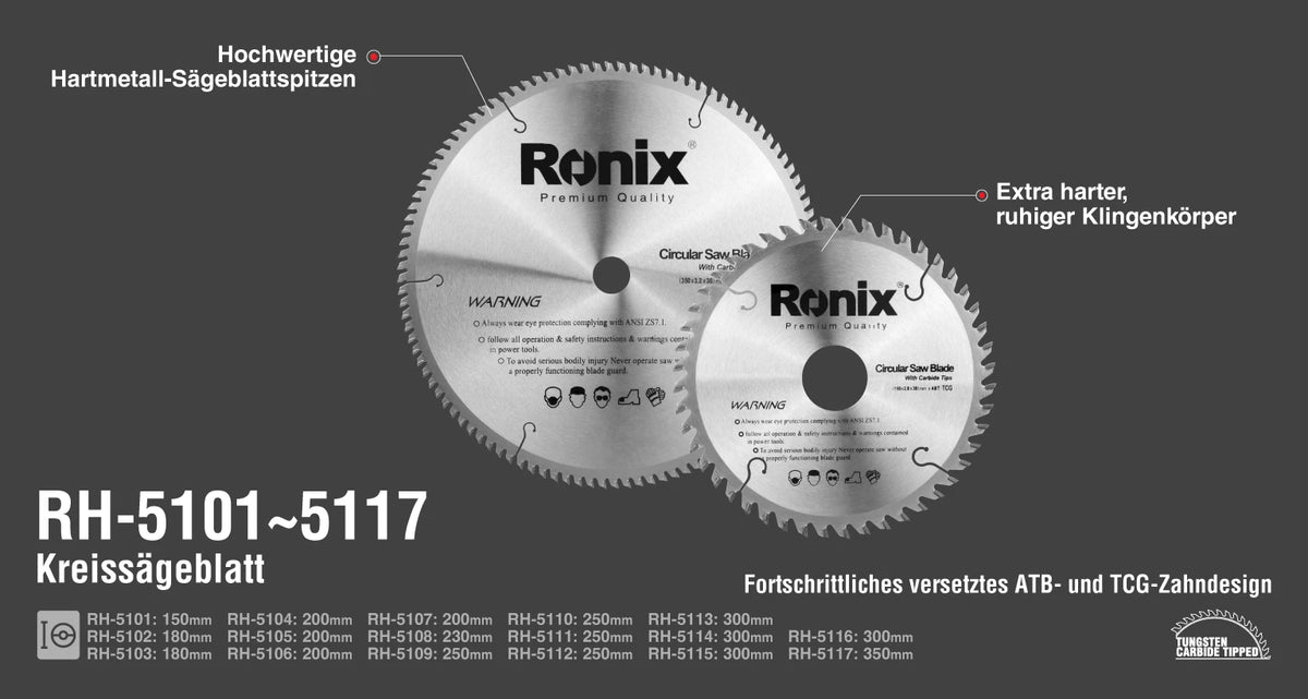 Ronix Kreissägeblatt 180x42T