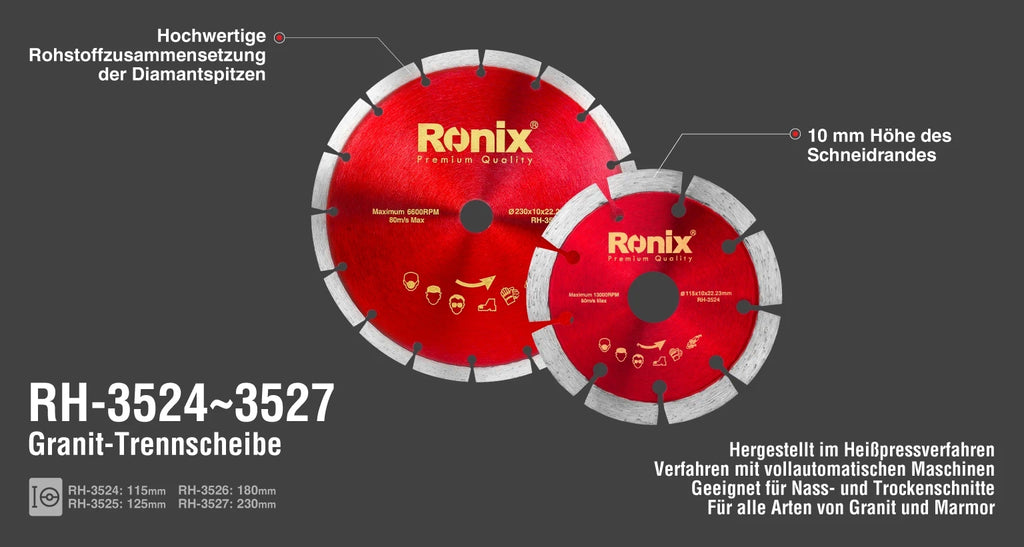 Ronix Granit-Trennscheibe 125 x 22,2 x 10 mm