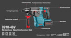 Ronix Model 8910 40V 40V Bürstenloses Akku Rotationshammer Set 2 4 J 28 mm