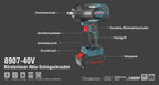Ronix Modell 8907 40V 40V Bürstenloses Akku Schlagschrauber Set 3 4 Zoll 800 Nm