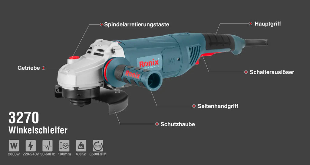 Ronix Winkelschleifer 180 mm