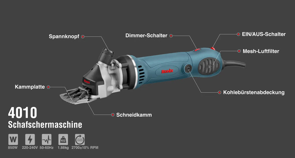 Ronix Schafschurmaschine 850 W