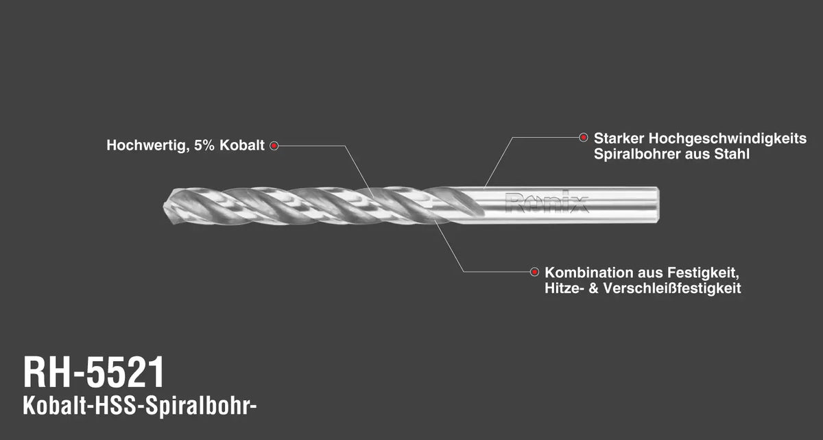 Ronix NA5-Kobalt-HSS-Bohrer 9,5 mm