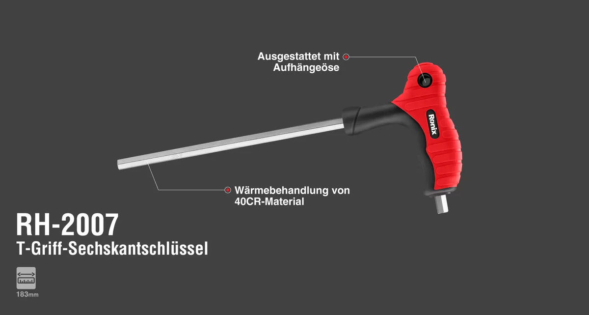 Ronix T-Griff-Innensechskantschlüssel 4 mm