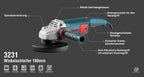 Ronix Winkelschleifer 2400 W-180 mm