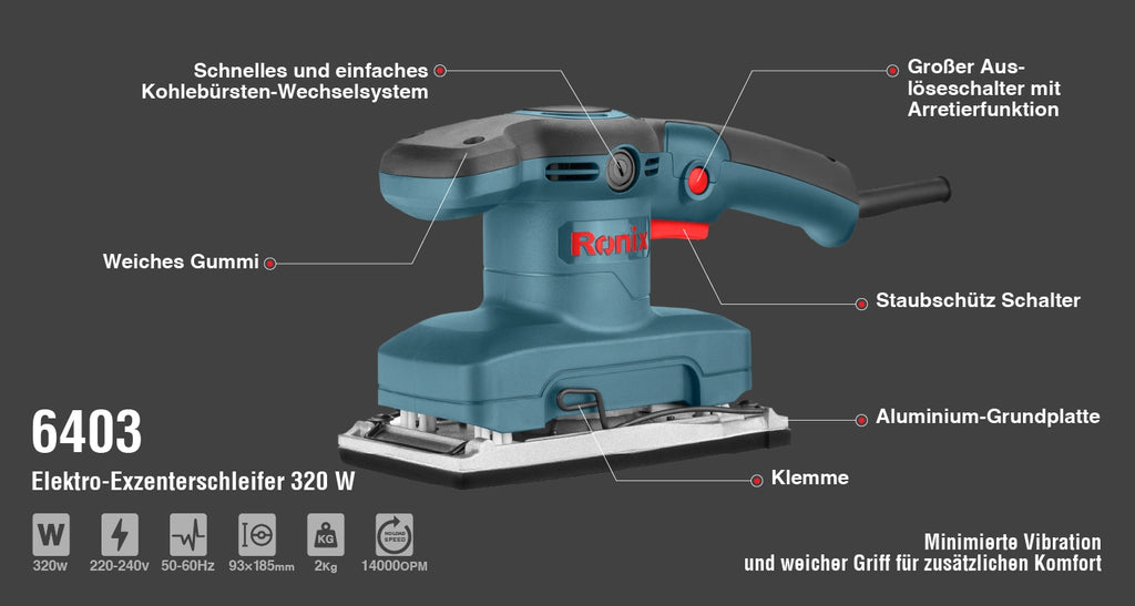 Ronix Elektro-Exzenterschleifer 320 W