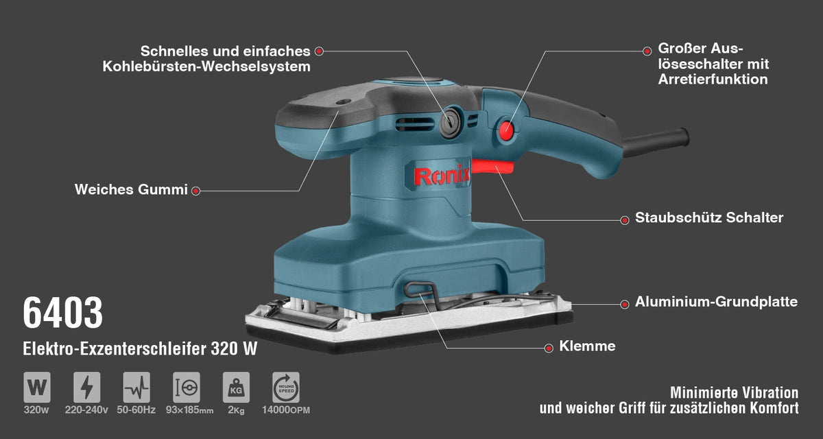 Ronix Elektro-Exzenterschleifer 320 W
