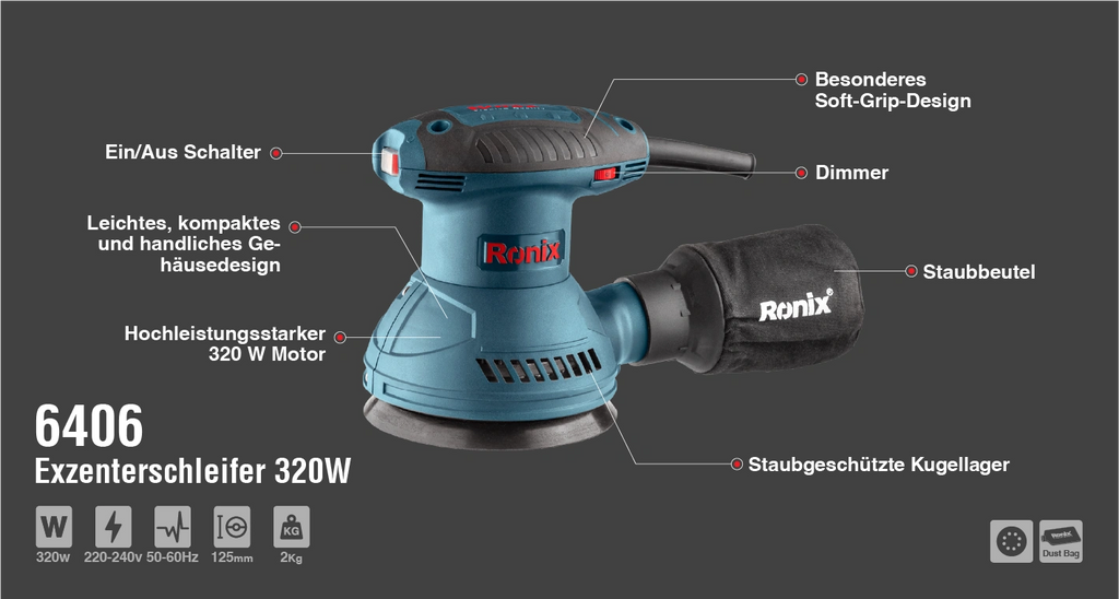 Ronix Exzenterschleifer 320 W