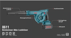 Ronix 20V bürstenloser Akku-Laubbläser 18.000 U/min