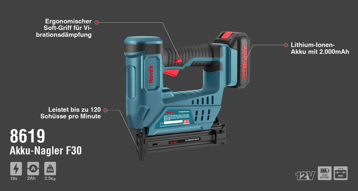 Ronix Akku-Nagler F30