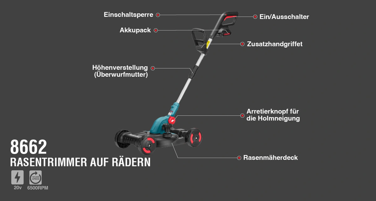 Ronix Akku-Multifunktions-Rasentrimmer 20 V