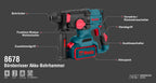 Ronix Bürstenloser Akku-Bohrhammer, 2,5 J, 20 V