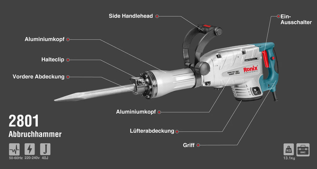 Ronix Abbruchhammer 1500W - 13,1Kg