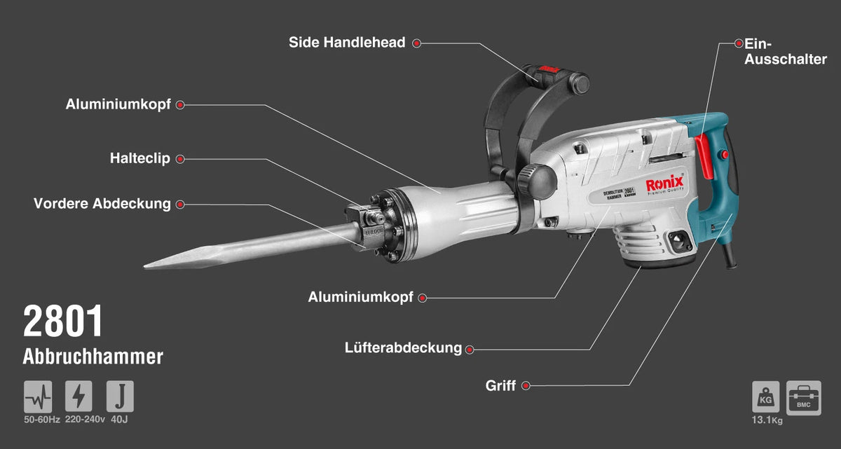 Ronix Abbruchhammer 1500W - 13,1Kg