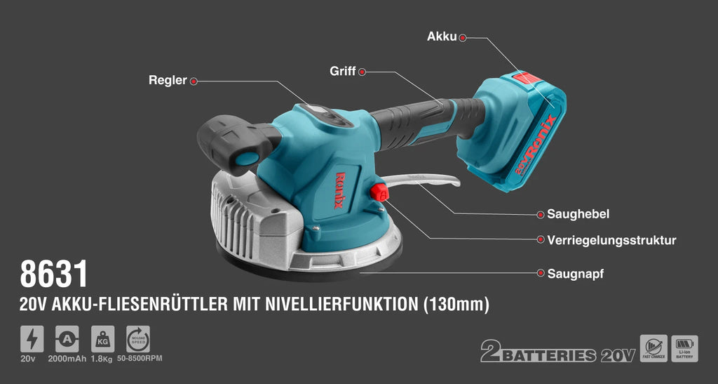Ronix Akku-Fliesenvibrator 20 V