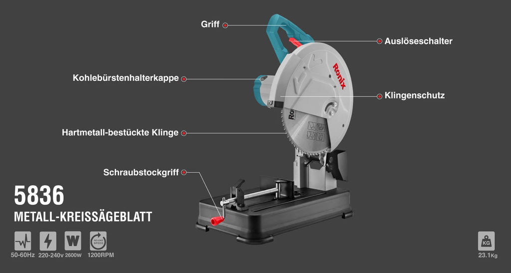 Ronix Metalltrennsäge 2600 W – 355 mm