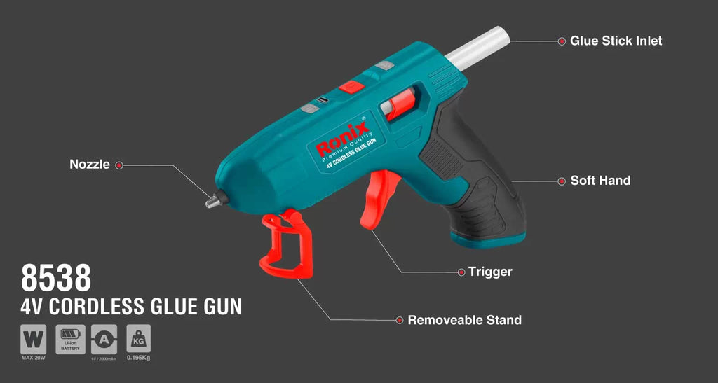Ronix Akku-Heißklebepistole 4 V