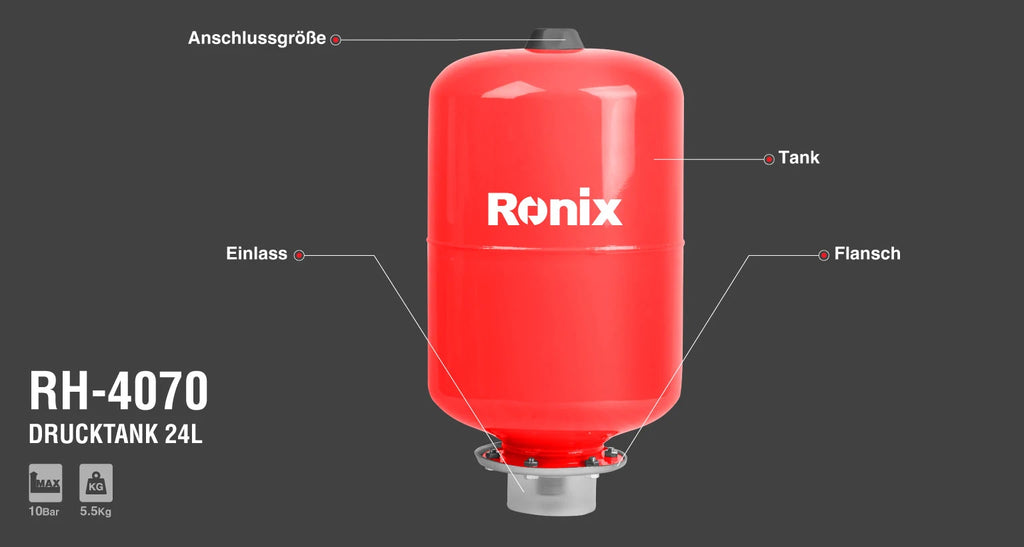 Ronix Druckbehälter 24 L-10 bar