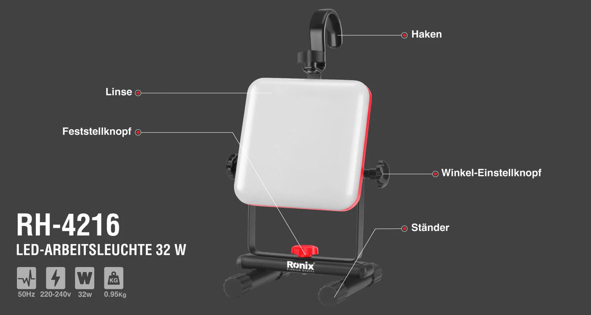 Ronix LED-Arbeitsleuchte 32 W