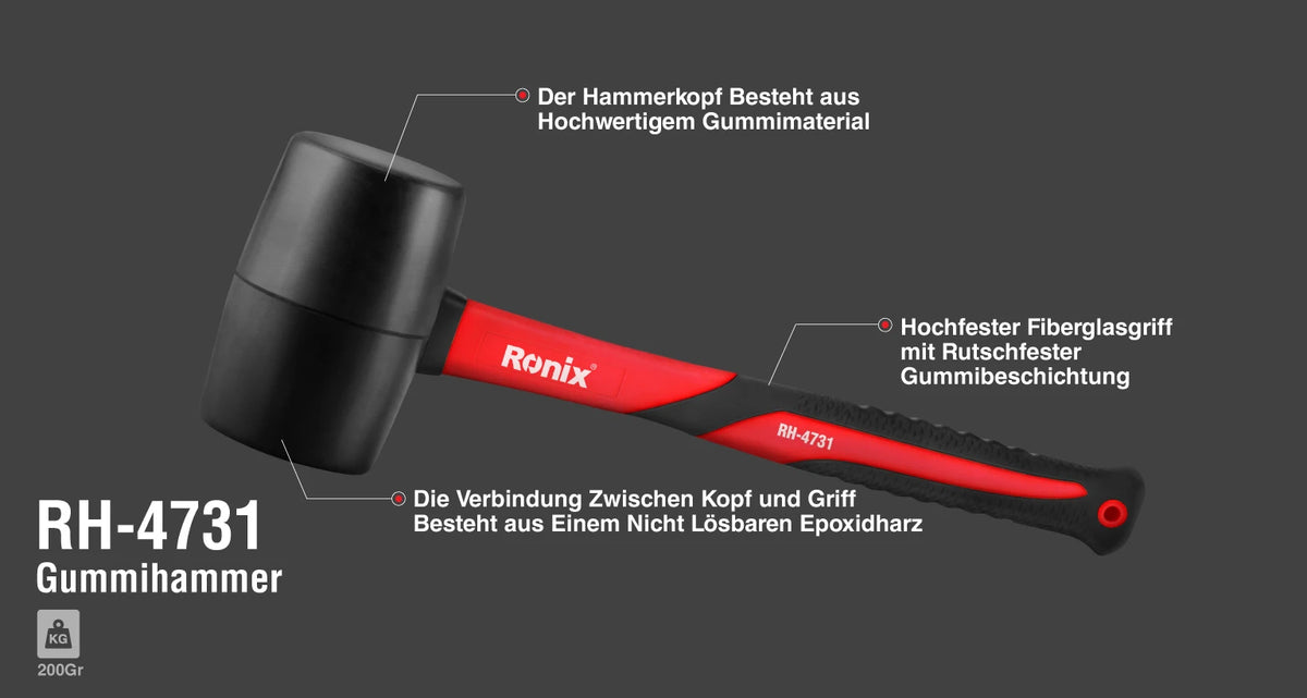 Ronix Gummihammer 500 g