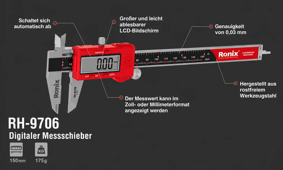 Ronix Digitaler Messschieber 150 mm