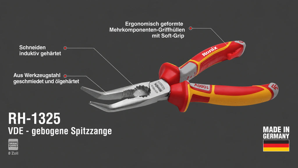 Ronix VDE - gebogene Spitzzange