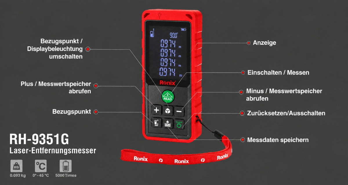 Ronix Laser-Entfernungsmesser