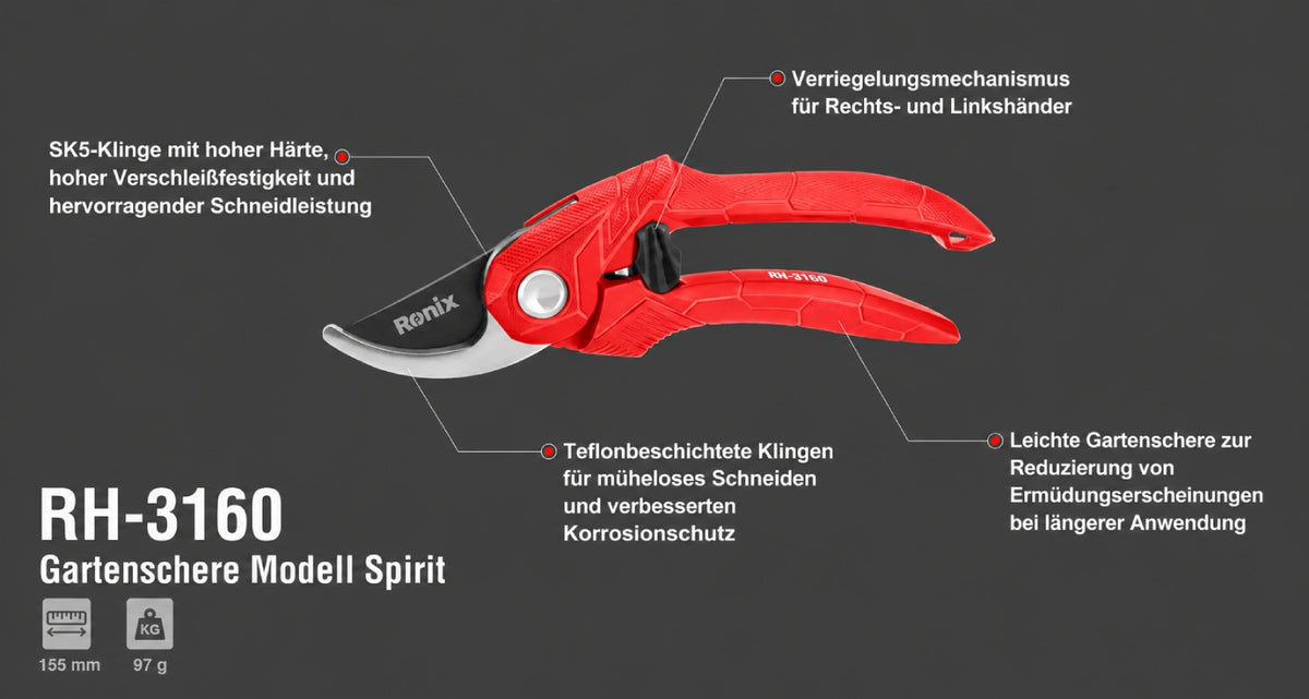 Ronix Gartenschere - Spirit Modell