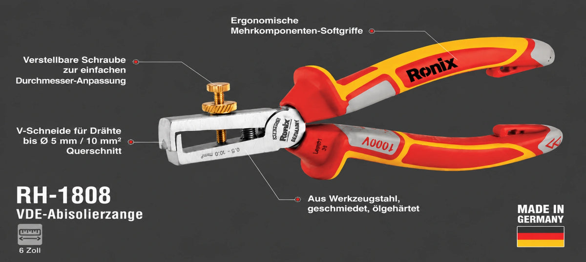 Ronix VDE-Abisolierzange 6 Zoll