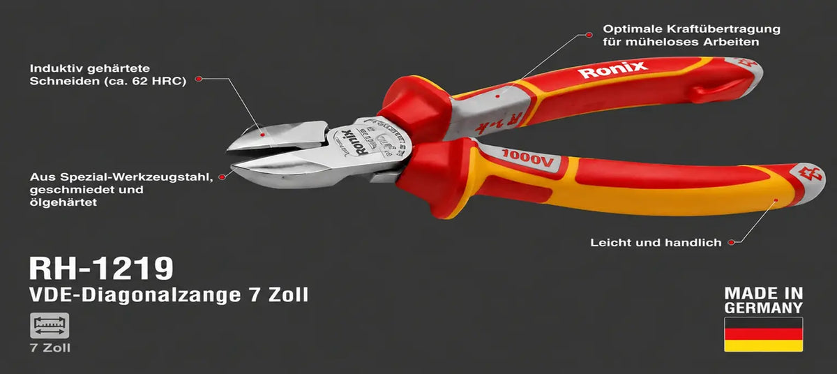 Ronix VDE-Diagonalzange 7 Zoll