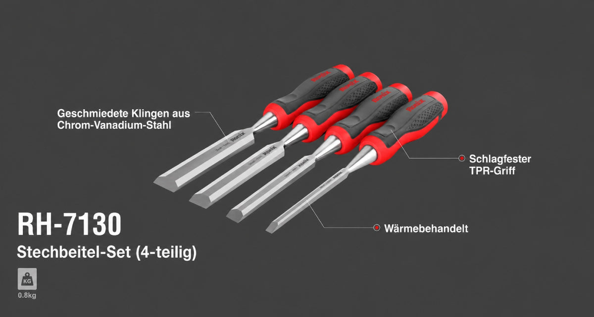 Ronix Holzbeitel-Satz 4-teilig