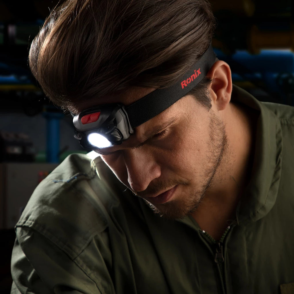 Ronix Wiederaufladbare Stirnlampe mit Bewegungssensor 3 W - 120 Lumen