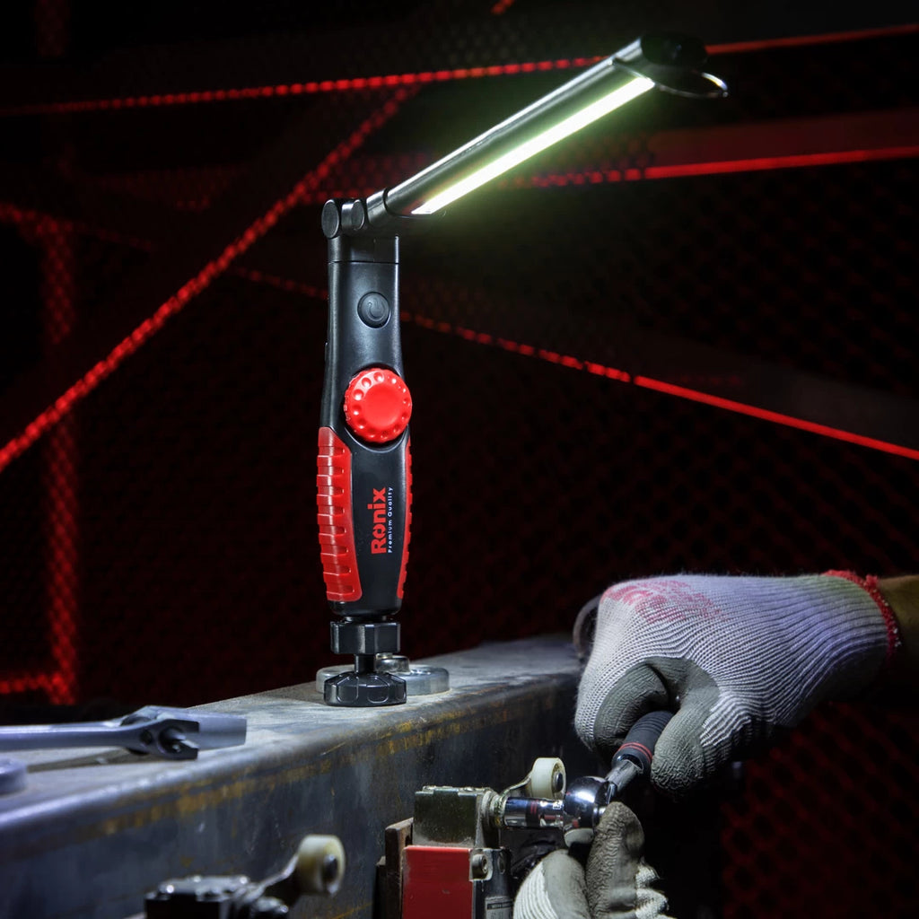Ronix 3,7 V dreh- & klappbare Arbeitsleuchte, 400 lm - Schiebemodell