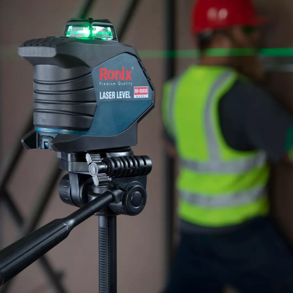 Ronix Kreuzlinien-Laser-Wasserwaage 50M – Grüner Strahl