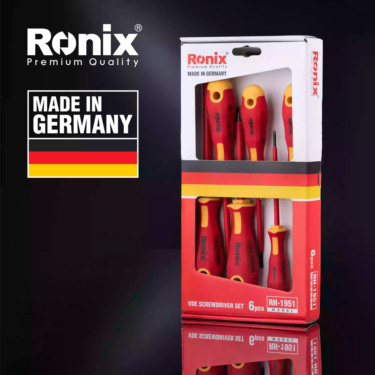 Ronix 6 teiliges VDE Schraubendreher Set