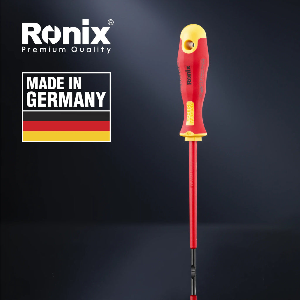 Ronix VDE Schlitz Schraubendreher 3 5 100 Spitzenst rke 0 6 mm Made in Germany