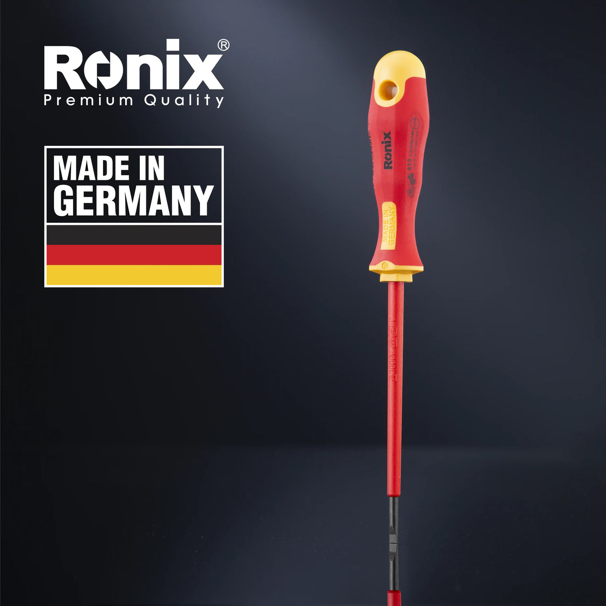 Ronix VDE Schlitz Schraubendreher 3 5 100 Spitzenst rke 0 8 mm Made in Germany