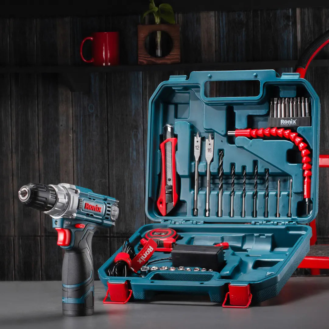 Ronix Akku-Bohrschrauber 12V Set (35-teilig)