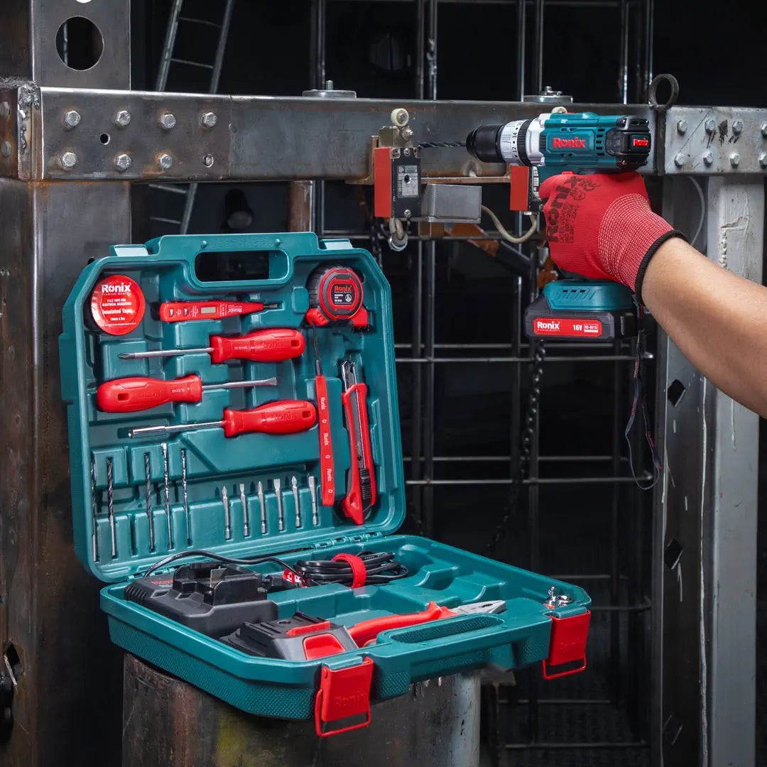Ronix Akku-Bohrschrauber-Set 16 V (33-teilig)