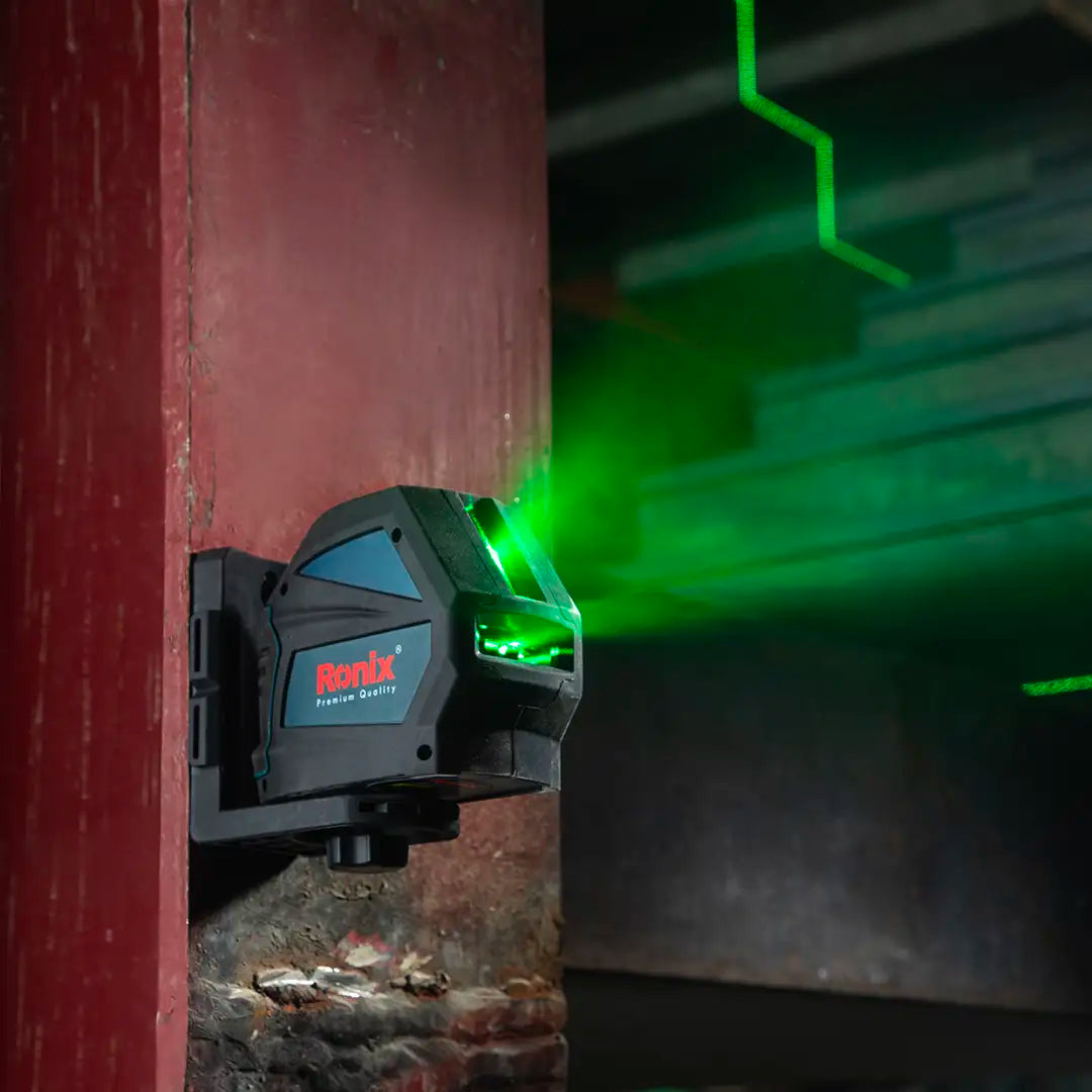 Ronix Kreuzlinien-Laser-Wasserwaage, 50 m – Grünstrahl