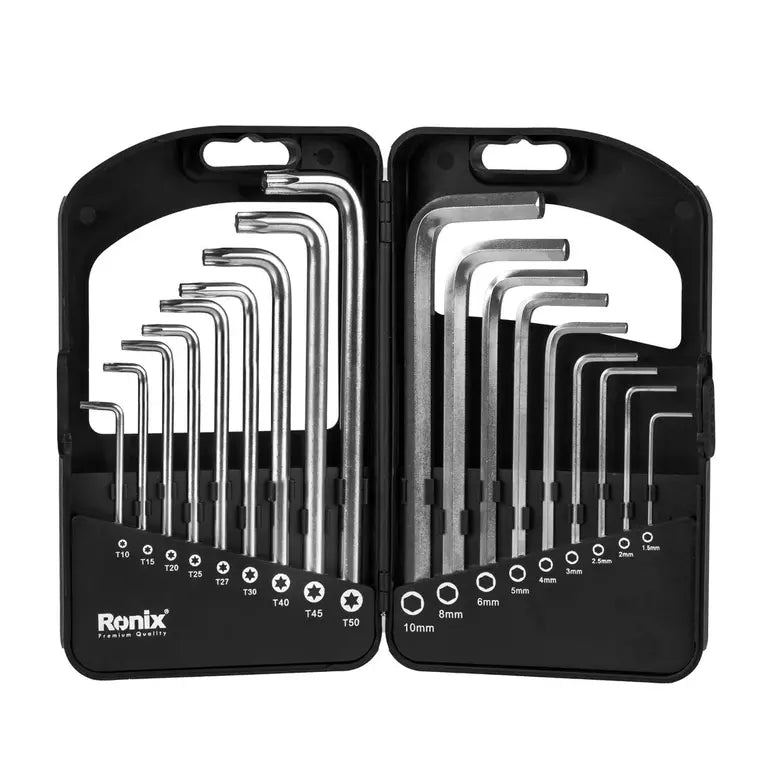 Ronix Langer Kombi-Innensechskantschlüsselsatz (18-teilig)