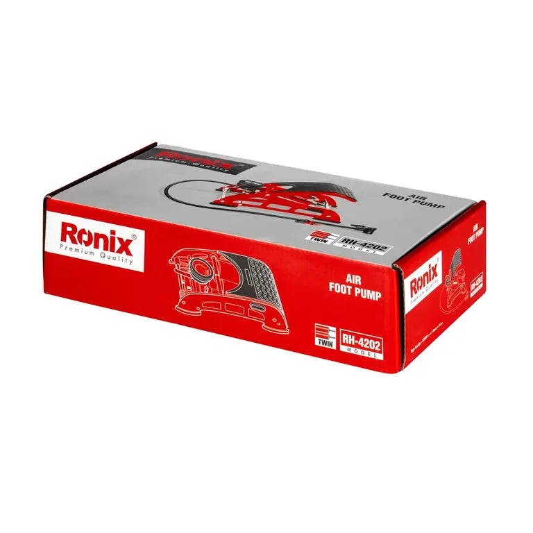 Ronix Doppelzylinder-Fußluftpumpe 5 Bar