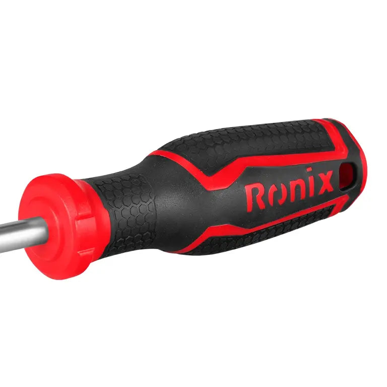 Ronix Schlitzschraubendreher mit PP TPR Griff 8*200 mm (2-Farbig)
