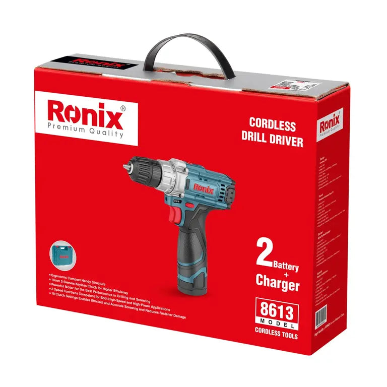 Ronix 12V Akku-Bohrschrauber 10 mm - 26 Nm