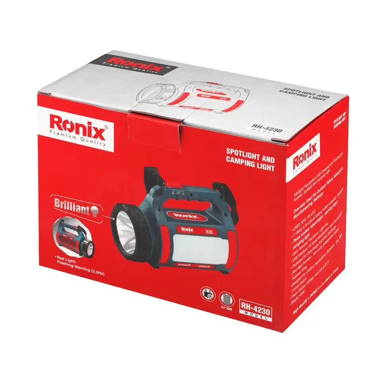 Ronix Scheinwerfer und Campinglampe 300LM - Brilliant-Modell